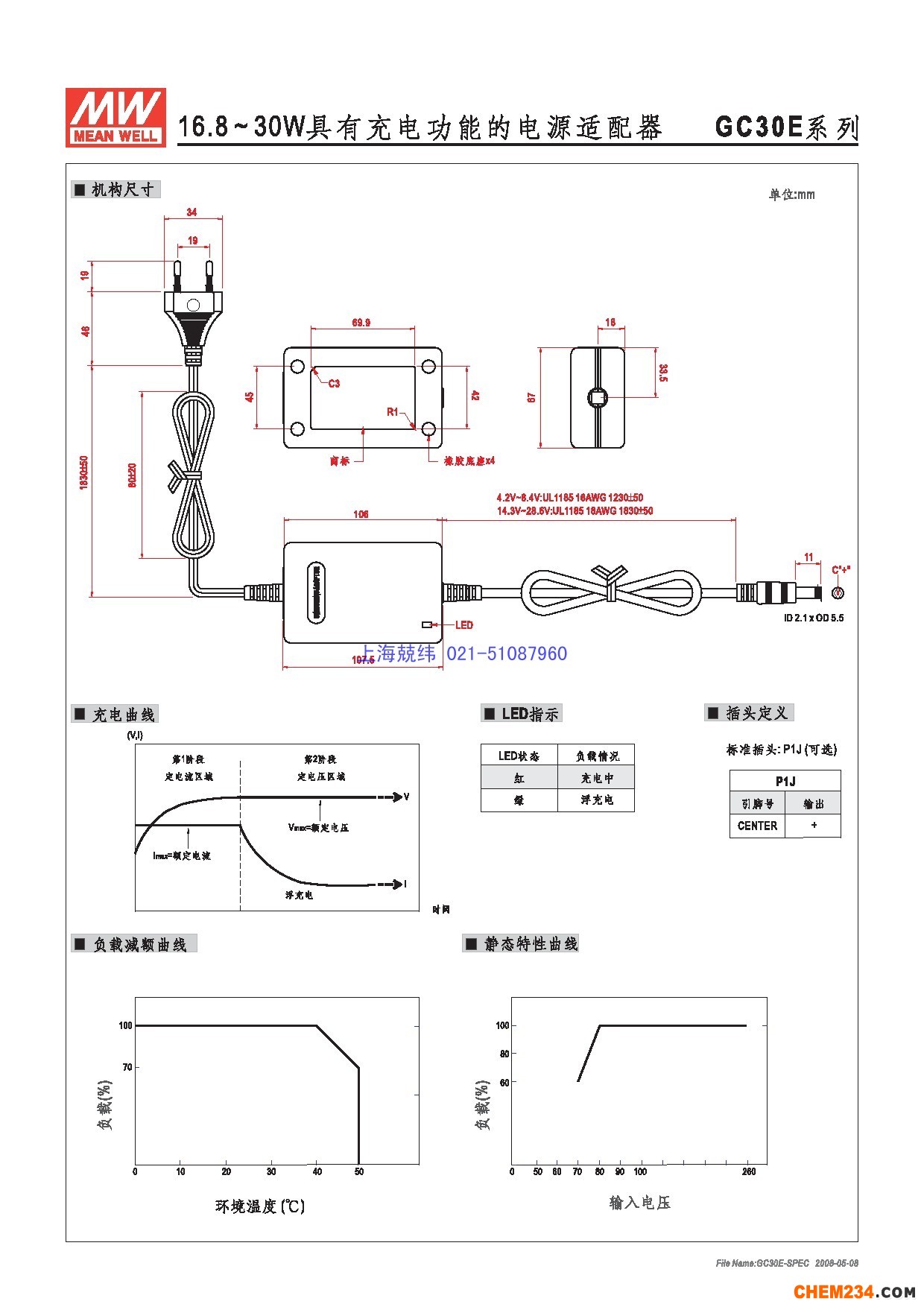 上海兢緯供應(yīng)專用電源電源系列GC30E詳細規(guī)格書